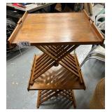 #582 Lot of 2 Kipp Stewart Pair Campaign Folding Tray Tables (tops need work)