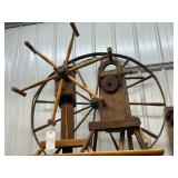 #498 Vintage Primitive Yarn Winders and Spinning Wheel