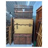 #500 3 Large Steamer Trunks