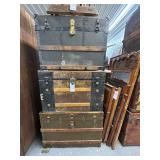 #502 Lot of 3 Steamer Trunks