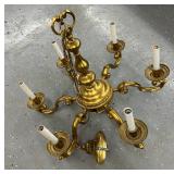 Brass Six Candle Hanging Chandelier 