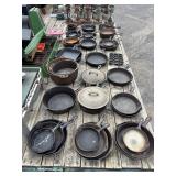 Preview Photo- Large Collection of Cast Iron Pans, Pots, etc.