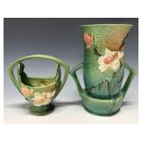 Green Roseville Magnolia Vases incl. 383-7' & 45-10'