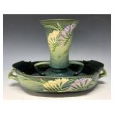 Roseville- Green Freesia Vase & Console Bowl