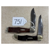 #751 Lot of 2 Case XX Knivesincl. Model C61050SAB and Model 6165SAB