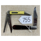 #755 Lot of 2 Knives Case XX incl. Model 6143 and Model 32095