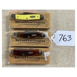 #763 Lot of 3 Case XX With Boxes Knives incl. Model 6207 SS, Model 3318, and Model 6318 SS