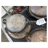 #773 Griswold "American" No. 8 Cast Iron Waffle Iron w/ Raised Stand