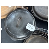 #780 Griswold No. 8 Cast Iron Skillet w/ No. 8 Cast Iron Lid