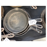 #789 Lot of 3 Griswold Cast Iron Skillets Incl. 6, 7, and 8