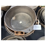 #786 Lot of 4 Griswold Cast Iron Incl. Dutch Oven No. 9, Dutch Oven No. 9, Dutch Oven No. 8, and No.