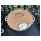 #790 Wagner Ware Sidney-O No.8 Cast Iron Round Roaster w/ Drip Drop Baster Lid & Trivet
