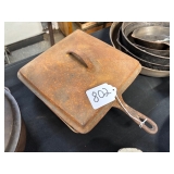 #802 Wagner Ware Square Cast Iron Skillet w/ 1400 Lid