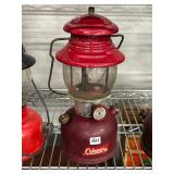 #821 Coleman Model 200A Maroon Gas Lantern