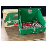 #833 + 834 Coleman Two Burner Green Stove Model 425E
