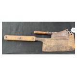 #807 Group of 2 Vintage Meat Cleavers #1 incl. Large & Small