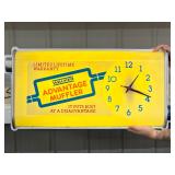 #692 Walker Advantage Muffler Light Up Advertising Clock- Approx Dimensions:  15"x31"