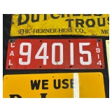 #710 1914 Porcelain License Plate