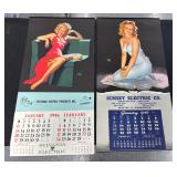 #1414 Group of 2 Earl Moran Pin-Up Girl Calendars incl. Sylvania Electric Products & Sunset Electri