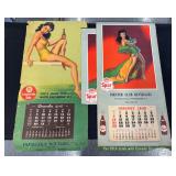 #1415 Group of 3 Earl Moran Soda Pin-Up Girl Calendars incl. Drink Spur  & Lemon Lime