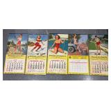 #1417 Group of 5 Napa Auto Parts Pin-Up Girl Calendars by Elvgren 