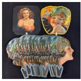 #1419 Pin-Up Girl Hand Fans incl. 2889 Gloria, 19001 Queen of The Ball, etc.