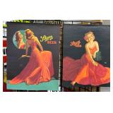 #1440 Group of 2 Stross Beer Advertising Calendars Cut by Artist Earl Moran