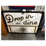 #655 Drop in to Dine Mayfair Lennox Hotels Sign Single Sided