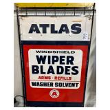 #656 Atlas Windshield Wiper Blades 4 Color Single Sided Painted Steel Sign Approx Dimensions:34"x23"