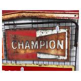 #662 Champion Spark Plugs 3 Color Double Sided Steel Sign with Hanging  Bracket