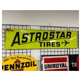 #667 Astrostar Tires 2 Color Tin Sign with Raised Frame