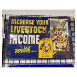 #694 Morton T-M Salt "Increase your Livestock Income"  4 Color Single Sided  Steel Sign with Raised 