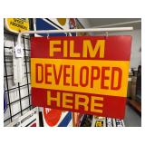 #700 Film Developed Here Double Sided 2 Color Sign with Bracket
