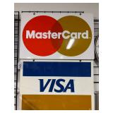 #703 Mastercard & Visa Double Sided Steel Signs Group #1 Approx Dimensions: 20"x28"