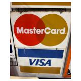 #704 Mastercard & Visa Double Sided Steel Signs Group #2- Approx Dimensions:  20"x28"