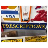 #722 Prescriptions 2 color Wood Painted Sign- Approx Dimensions: 16"x90"