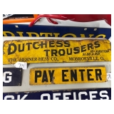#714 Dutchess Trousers Tin Sign- Approx Dimensions: 6"x27"
