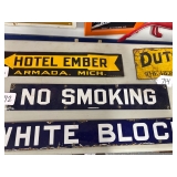 #712 No Smoking Porcelain Sign- Approx Dimensions: 4"x24"