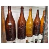#1450 Group of 5 Michigan Union BRC Co. Ann Arbor Mich Glass Brewing Bottles