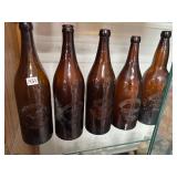 #1451 Group of 5 Ann Arbor, Mich Glass Brewing Bottles incl. American Union BRC Co.