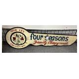 Four Seasons Family Campgrounds Key- Carved- Approx Dimensions: 19"x60"