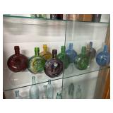 #1458 Group of 10 Colored President Glass Bottles incl. Roosevelt, Eisenhower, Lincoln, Roosevelt, J
