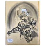 #26 Original Bill Ward 'you were hired' Humorama original mixed media art 22 x 16.75 