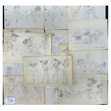 #36 Lot of 15 Original Pencil concept art by Leo Nowak