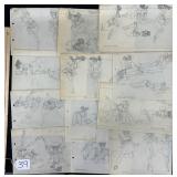 #39 Lot of 15  Original Pencil concept art by Leo Nowak