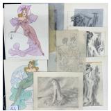 #46 Lot of 12 Original signed art work by Leo Nowak