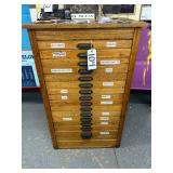 #104  Hamilton  MFG CO. Oak Typesetters Cabinet 