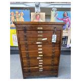 #109  Oak  Selection Map Drawer Cabinet