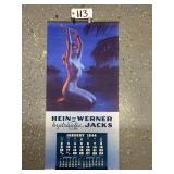 #113 Large Pin up Advertising Calendar (Hein Werker Hydraulic Jacks) 1944 signed by Zoe Mozert