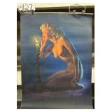 #127  Trimming Calendar Pin-up (girl with candle) signed by Zoe Mozert